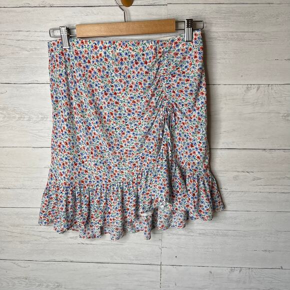 Rails Skirt Womens Size Medium Lara Wild Daisies Floral High Low Ruffle Hem Mini - Picture 4 of 16